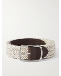 Loro Piana - 3cm Leather-trimmed Woven Cotton Belt - Lyst