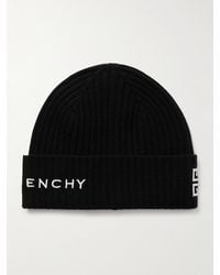 Givenchy - Logo-embroidered Ribbed Wool And Cashmere-blend Beanie - Lyst