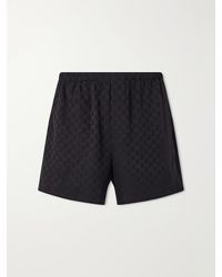 Gucci - Straight-Leg Logo-Jacquard Silk Shorts - Lyst