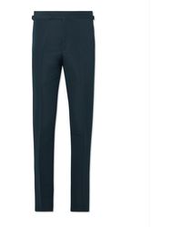 Tom Ford - O'connor Tapered Cotton And Silk-blend Trousers - Lyst