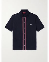 Gucci - Logo-embroidered Striped Cotton-piqué Shirt - Lyst