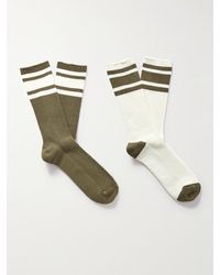 MR P. - Set aus zwei Paar Socken aus einer Baumwollmischung in Rippstrick mit Streifen - Lyst