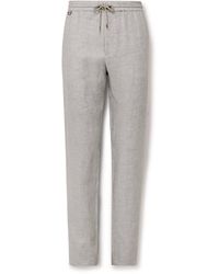 Agnona - Straight-leg Linen-twill Drawstring Suit Trousers - Lyst