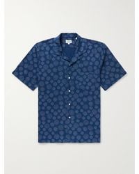 Hartford - Palm Mc Pat Convertible-collar Printed Cotton-seersucker Shirt - Lyst
