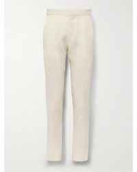 Tom Ford - Schmal geschnittene Anzughose aus einer Wollmischung mit Metallic-Streifen - Lyst