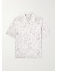 Brunello Cucinelli - Hemd aus Leinen mit Reverskragen und Paisley-Print - Lyst