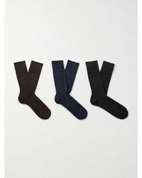 CDLP - Pack Of Six Cotton-blend Socks - Lyst