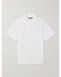 Canali - Camp-Collar Linen Shirt - Lyst