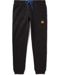 Moncler - Tapered Logo-appliquéd Cotton-jersey Sweatpants - Lyst