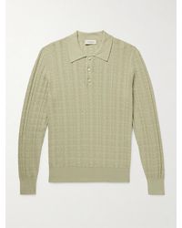 Piacenza 1733 - Slim-Fit Pointelle-Knit Silk And Cotton-Blend Polo Shirt - Lyst