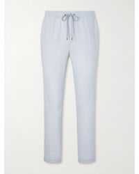 James Perse - Straight-Leg Garment-Dyed Linen Drawstring Trousers - Lyst