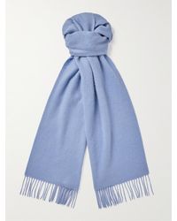 Mulberry - Fringed Logo-embroidered Cashmere Scarf - Lyst