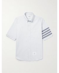 Thom Browne - Hemd aus Baumwollpopeline mit Button-Down-Kragen und Ripsband - Lyst
