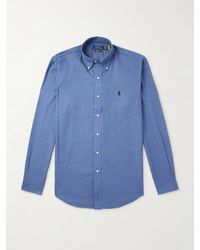 Polo Ralph Lauren - Logo-Embroidered Button-Down Cotton-Blend Shirt - Lyst