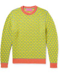 The Elder Statesman - Brick Jacquard-knit Cashmere Sweater - Lyst