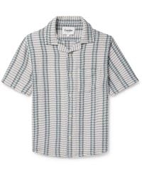 Corridor NYC - Riverside Camp-collar Striped Cotton-jacquard Shirt - Lyst