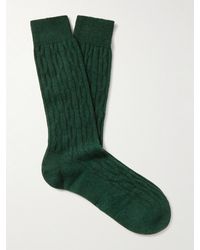 Anderson & Sheppard Cable-knit Cashmere Socks - Green