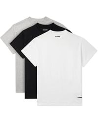 Jil Sander - Set Of Three Cotton-Jersey T-Shirts - Lyst