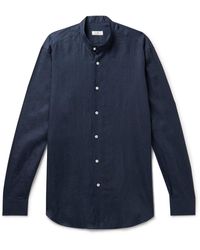 De Petrillo - Grandad-collar Linen Shirt - Lyst