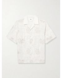 NN07 - Ben 50049 Camp-Collar Embroidered Organic Cotton-Poplin Shirt - Lyst