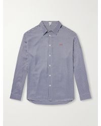 Loewe - Anagram-Embroidered Checked Silk Shirt - Lyst