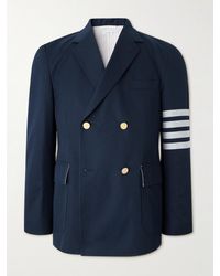 Thom Browne - Double-breasted Striped Cotton-twill Blazer - Lyst