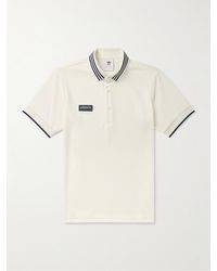adidas Originals - Striped Logo-appliquéd Jersey Polo Shirt - Lyst
