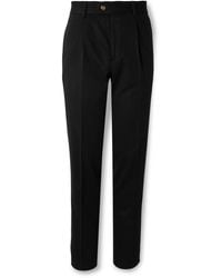 Brunello Cucinelli - Straight-Leg Pleated Wool And Cashmere-Blend Flannel Suit Trousers - Lyst