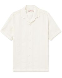 Orlebar Brown - Hibbert Camp-collar Linen-blend Jacquard Shirt - Lyst
