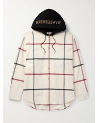 MASTERMIND WORLD - Checked Logo-embroidered Cotton Hooded Overshirt - Lyst