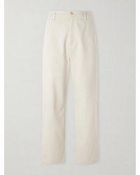 FRAME - Wide-Leg Cotton-Twill Trousers - Lyst