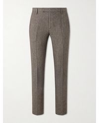 Sunspel - Straight-Leg Pleated Linen Suit Trousers - Lyst