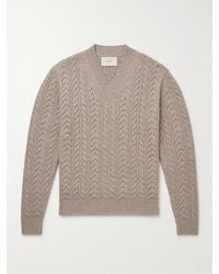 James Purdey & Sons - Slim-fit Cable-knit Cashmere And Linen-blend Sweater - Lyst