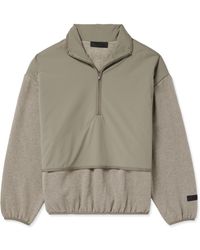 Fear Of God - Layered Cotton-blend Fleece And Shell Half-zip Sweatshirt - Lyst
