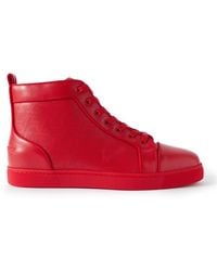 Christian Louboutin - Louis Orlato Logo-appliquéd Leather High-top Sneakers - Lyst