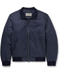 Canali - Leather-Trimmed Shell Down Bomber Jacket - Lyst