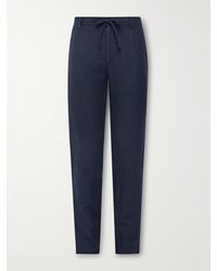 Hartford - Tanker Slim-fit Straight-leg Pinstriped Cotton-twill Drawstring Trousers - Lyst
