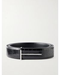 Tom Ford - 2.5 Cm Croc-effect Leather Belt - Lyst