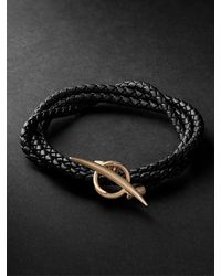 Shaun Leane - Quill 18-Karat And Braided Leather Bracelet - Lyst