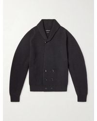 Tom Ford - Double-breasted Ribbed Cashmere And Wool-blend Cardigan - Lyst