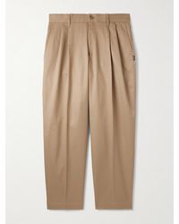 Neighborhood - Two Tuck Straight-leg Cotton-blend Trousers - Lyst