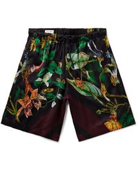 Dries Van Noten - Straight-leg Floral-print Shell Drawstring Shorts - Lyst