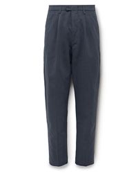 NN07 - Fritz 1912 Pleated Straight-leg Linen And Cotton-blend Twill Suit Trousers - Lyst