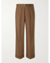 Officine Generale - Evans Wide-leg Organic Cotton-poplin Trousers - Lyst