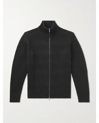 Massimo Alba - Mirko Ribbed Cashmere And Alpaca-blend Zip-up Sweater - Lyst