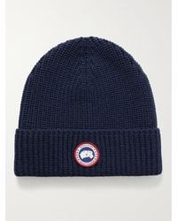 Canada Goose - Logo-Appliquéd Ribbed Wool Beanie - Lyst