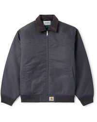 Carhartt - Santa Fe Alumni Velvet-trimmed Nylon-twill Bomber Jacket - Lyst
