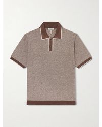 Canali - Linen, Silk, Cotton And Modal-Blend Terry Polo Shirt - Lyst