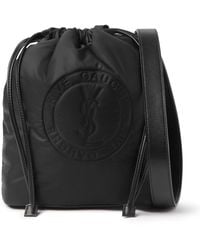 Saint Laurent - Rive Gauche Logo-debossed Padded Nylon Bucket Bag - Lyst