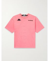 Acne Studios - Kappa Webbing-Trimmed Logo-Embroidered Cotton-Jersey T-Shirt - Lyst